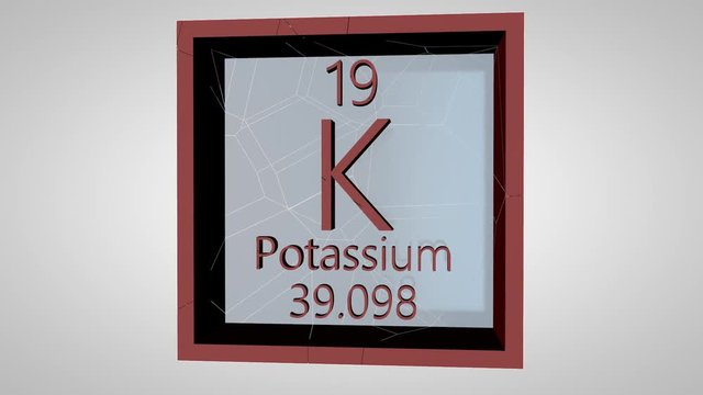 Potassium. Element of the periodic table of the Mendeleev system.