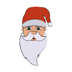santa claus head cartoon icon image vector illustration design