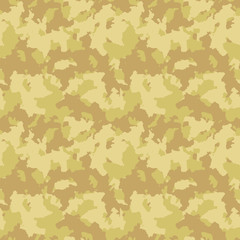 Yellow and beige desert camouflage is a masking seamless pattern that can be used as sand camo print for clothing and background and backdrop or computer wallpaper
