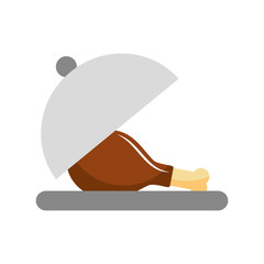 chicken or turkey thigh on tray food menu thanksgiving