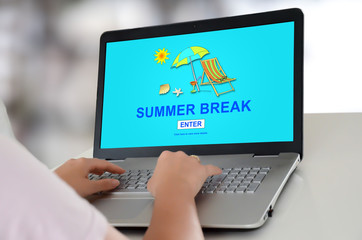 Summer break concept on a laptop