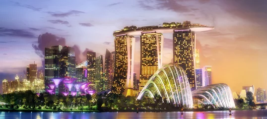 Wandaufkleber Singapore skyline background © boule1301