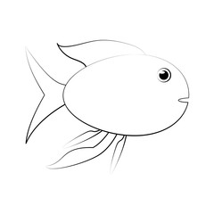 fish sideview icon image vector illustration design black and white