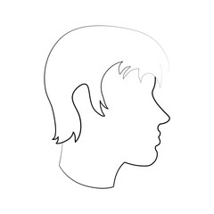 man dark skin avatar head sideview icon image vector illustration design