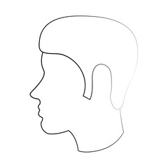 man dark skin avatar head sideview icon image vector illustration design