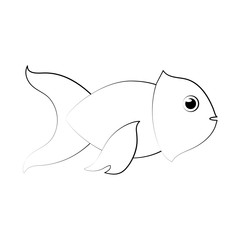 fish sideview icon image vector illustration design black and white