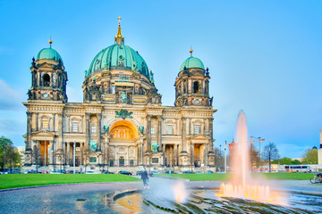 Twilight at Berlin Cathedral or Berliner Dom in Berlin city, Germany © orpheus26