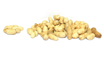 Dried peanuts in closeup