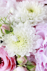 Floral arrangement with pink peonies