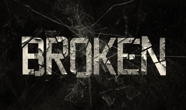 Broken text shattered glass concept idea design Stock Photo | Adobe Stock