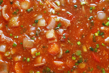 Goulash soup with fresh vegetables and meat