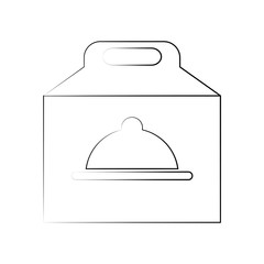 takeout box  fast food icon image vector illustration design  black sketch line