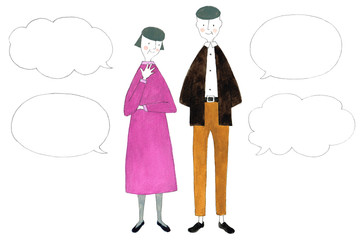 オシャレな熟年夫婦、楽しい会話