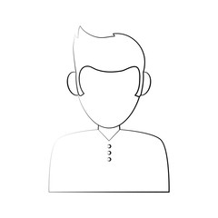 man avatar portrait icon image vector illustration design  black sketch line