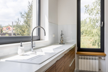 Kitchen worktop with sink
