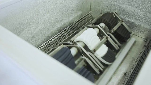 Testing of rubber shoes
