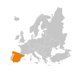 Spain Map in Europe