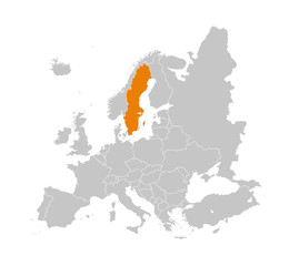 Sweden Map in Europe