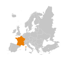 France Map in Europe