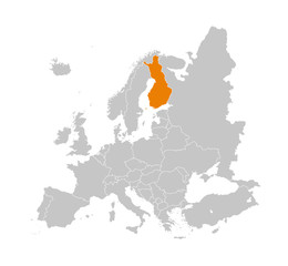 Finland Map in Europe