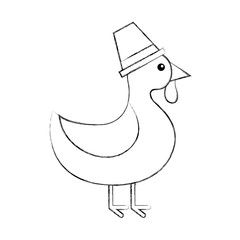 thanksgiving day cute turkey with hat design