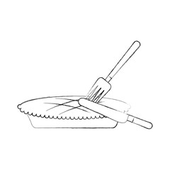 pumpkin pie with fork knife food thanksgiving day menu