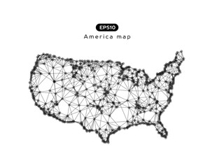 Vector abstract illustration of USA map.