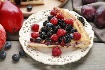 Piece of fruit tart
