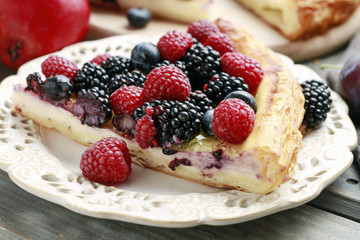 Piece of fruit tart