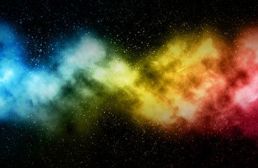 Pastel color Universe milky way space galaxy with stars and nebula.