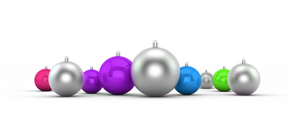 weihnachtliches Motiv mit bunten Weihnachtskugeln