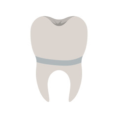 implant tooth with root colorful silhouette