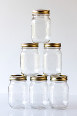 Empty Mason Jar on a white Background 