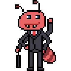 vector pixel art ant