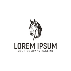 head horse logo. vintage design concept template