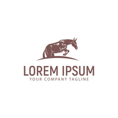 jump horse logo. vintage design concept template