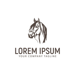 head horse logo. vintage design concept template
