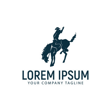 horseback riding logo design concept template