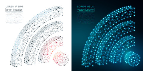 Polygonal wi-fi icon image