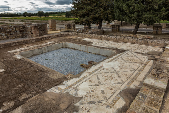 Italica is a magnificent and well-preserved Roman city and the birthplace of Roman Emperors Trajan and Hadrian. Santiponce. Sevilla. Spain.