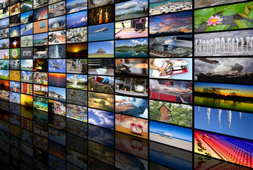 Big multimedia video and image wall of the TV screen - 178071911