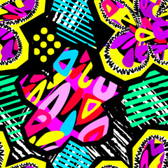 Exotic seamless tropical flowers pattern.