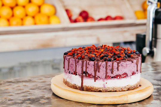 Purple raw vegetarian cake