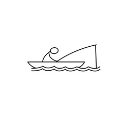 Man in Boat Fishing Icon
