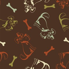 pattern seamless pattern dog and bone christmas packing paper design on a dark background