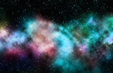 Obraz na płótnie Canvas Blue Universe milky way space galaxy with stars and nebula.