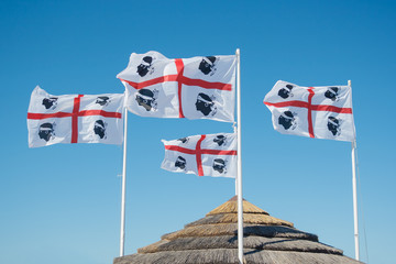 Sardinian flags. Sardinia (Italy)
