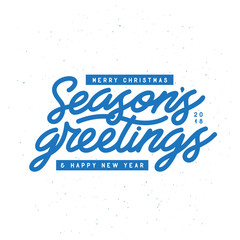 Season greetings typography composition. Vector vintage illustration.