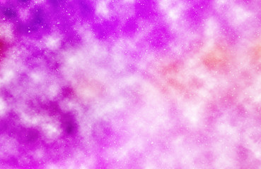 Pink Universe space galaxy with glitter sparkles rays lights abstract background.