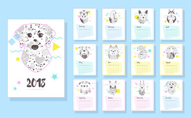 Calendar 2018. Dogs. 